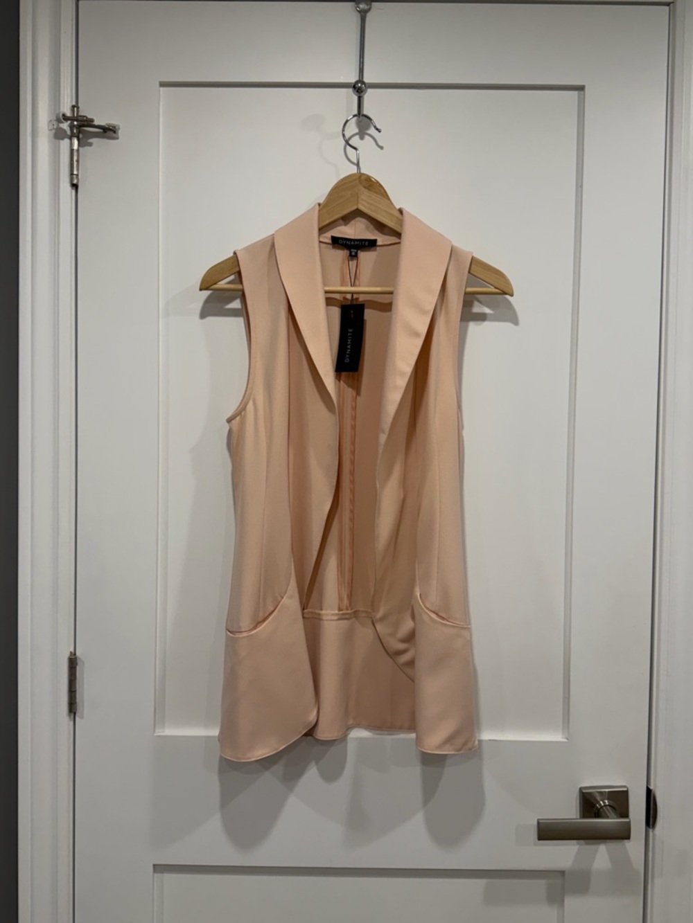 Dynamite Sleeveless Blazer Vest - Light Blush - Picture 7 of 12